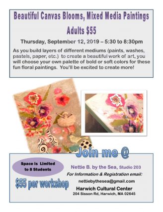 Gallery 2 - Mixed Media Workshop Series: Boxes, Blooms & Banners at the Harwich Cultural Center