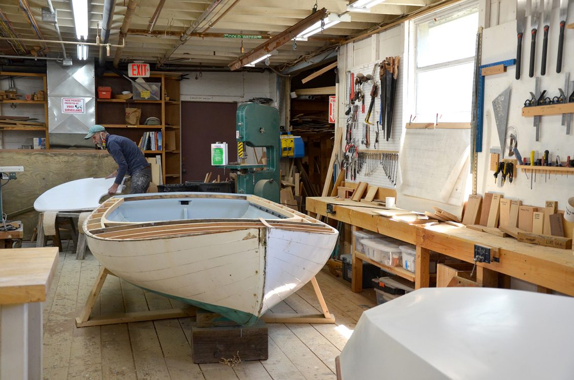 The boat shop at the Cape Cod Maritime Museum in Hyannis.