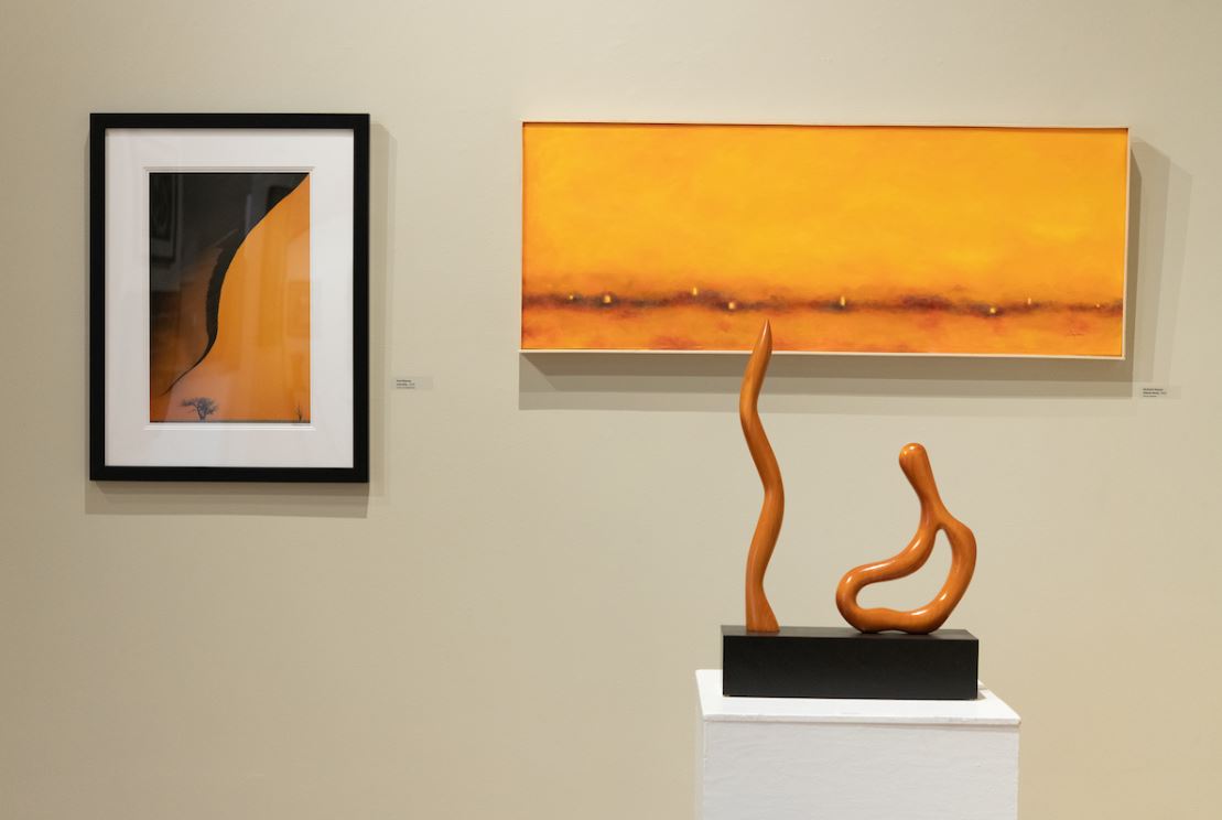 A series of three separate pieces of artwork on display in spring 2021 at the Cape Cod Museum of Art. 