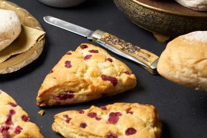 Baking with Linda: Orange-Cranberry Scones, Cranberry Curd, and Cranberry Cheesecake Muffins 