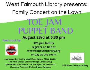 Family Concert on the Lawn: Toe Jam Puppet Band