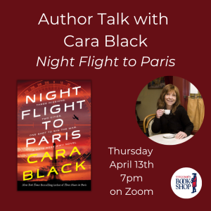 Author Talk with Cara Black: Night Flight to Paris
