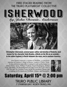 Free Staged Reading of 'Isherwood' by John Dennis Anderson