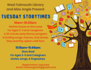 Tuesday Storytimes at West Falmouth Library