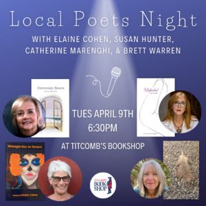 Local Poetry Night with Elaine Cohen, Susan Hunter, Catherine Marenghi & Brett Warren
