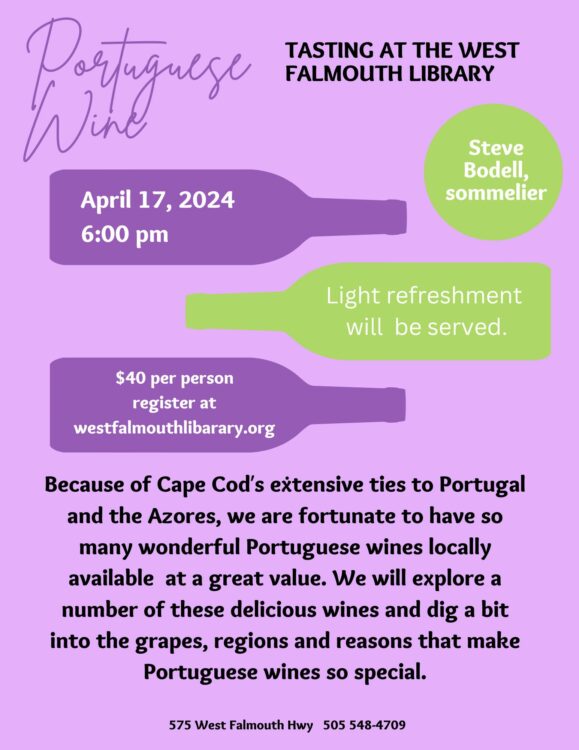 SOLD OUT Portuguese Wine Tasting with Sommelier Steve Bodell